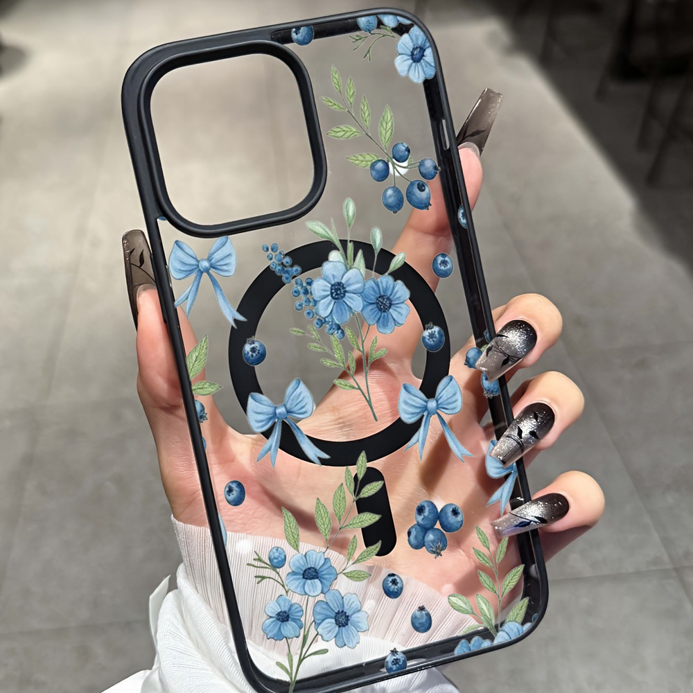 Phone Cases Magsafe - Przezroczyste etui z motywem kwiatowym i