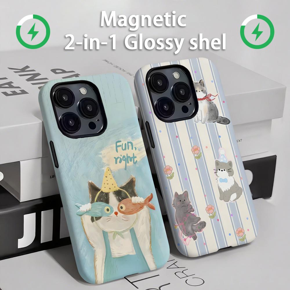Phone Cases Magnetic - Etui na telefon Cute cats and