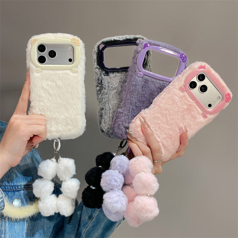 Phone Cases For Iphone 11 - Luksusowe, jednokolorowe, futrzane, pluszowe etui na