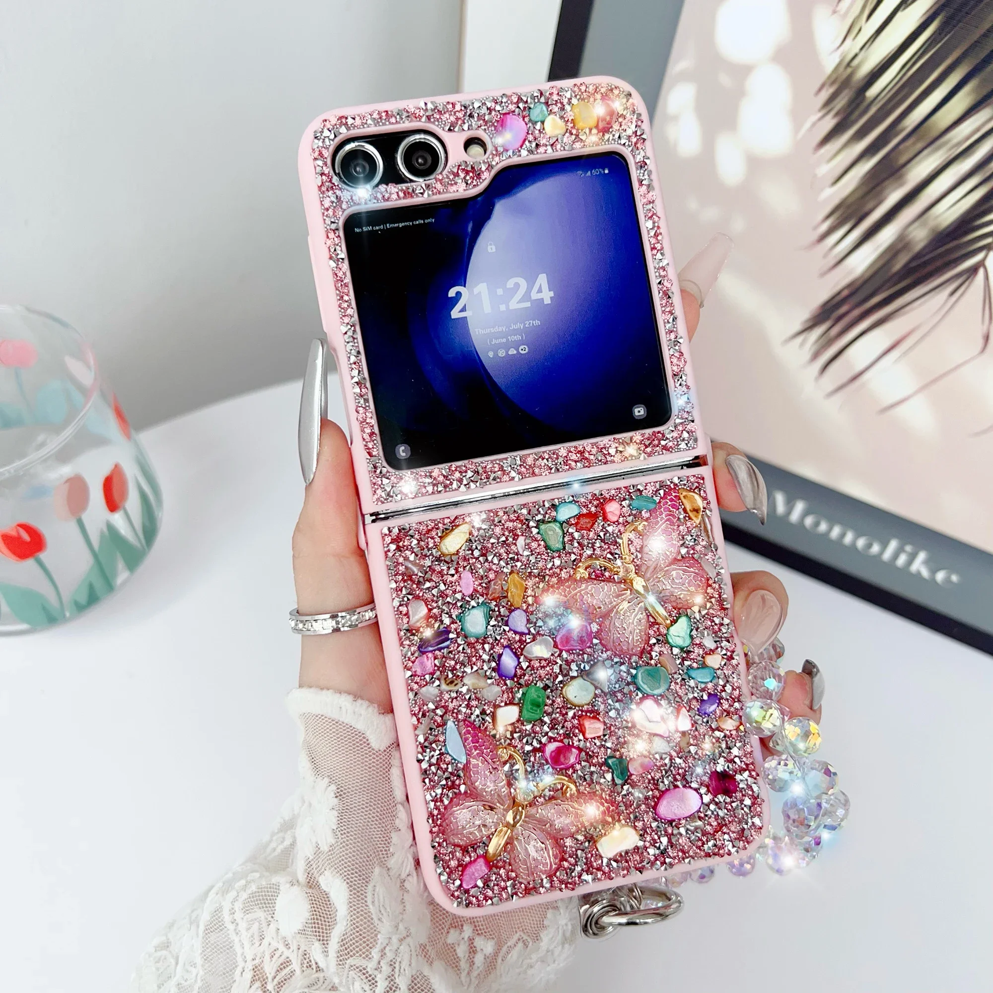 Phone Cases Z Flip 5 - Luksusowe brokatowe etui na telefon Samsung