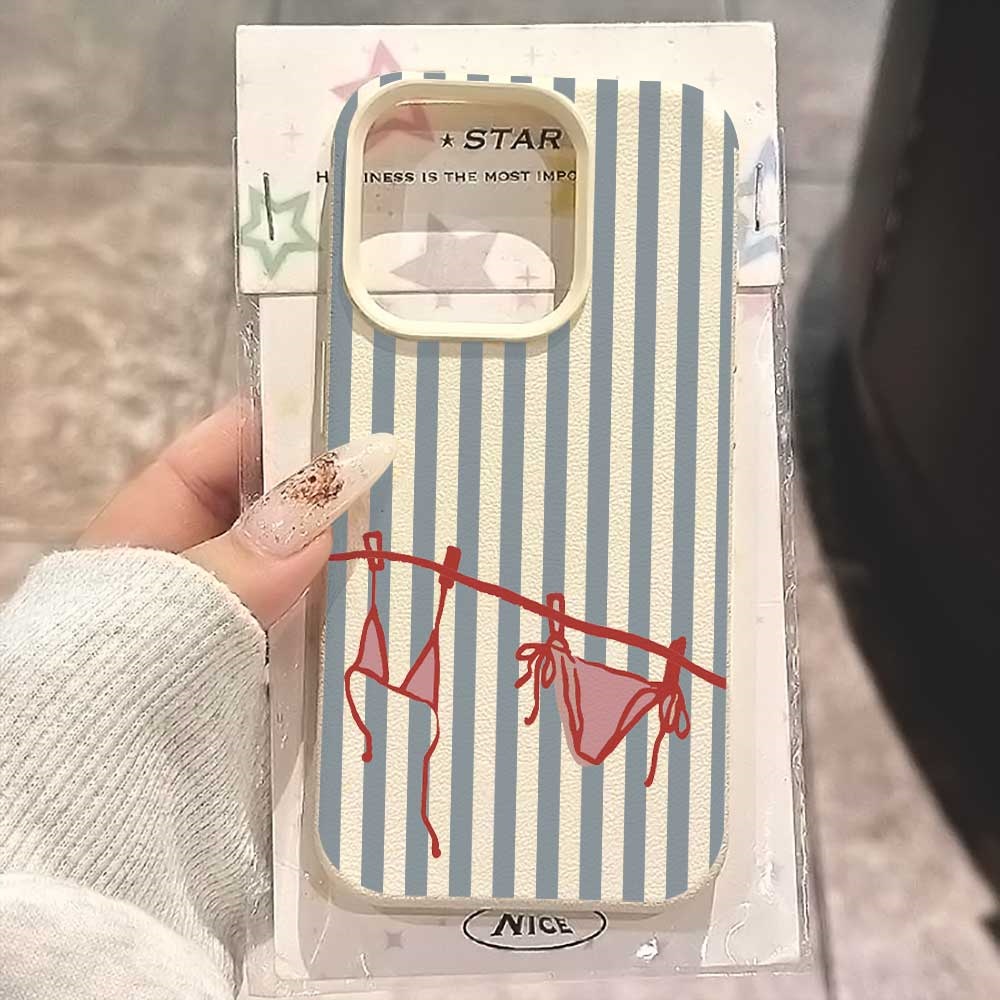 Phone Cases Rugged - Niebiesko-białe etui na telefon w paski